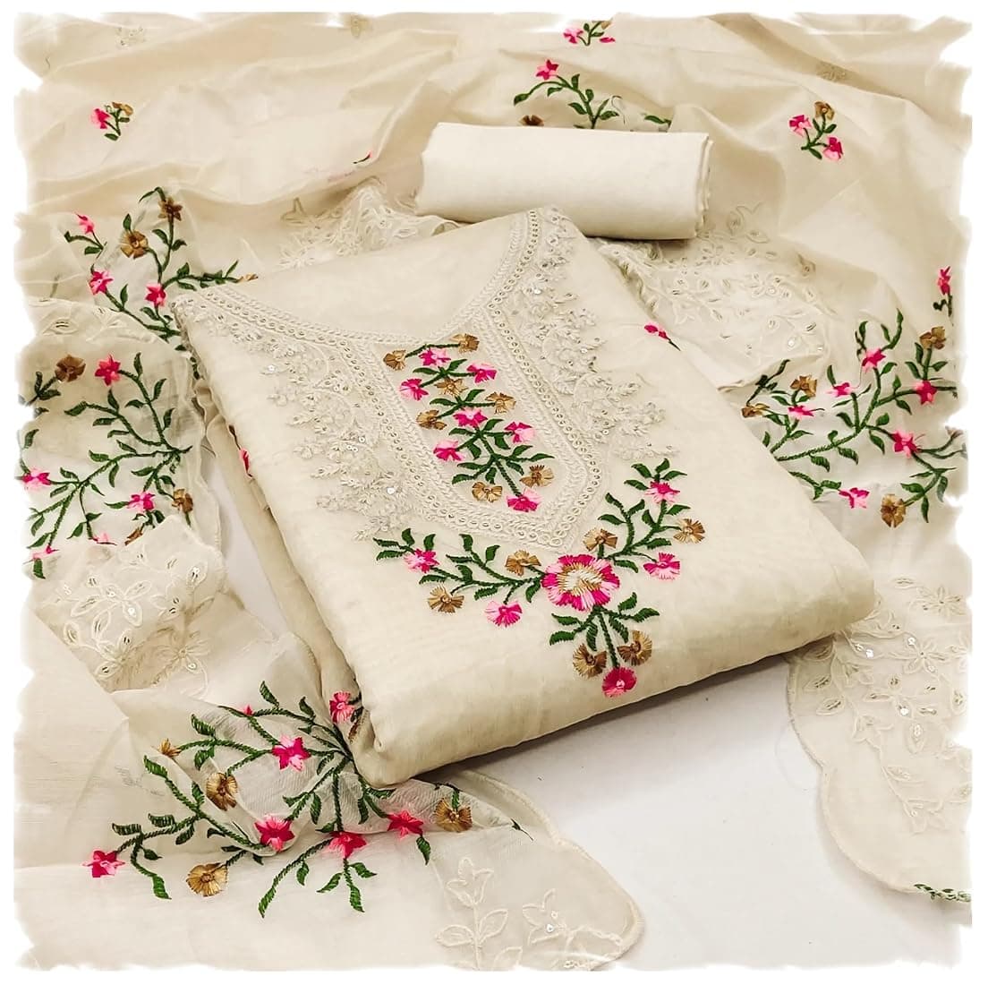Embroidered Churidar Suit Fabric in Cyprus